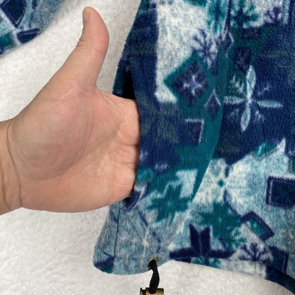 VTG 80's All Over Print Fleece Pullover Made in Canada Lake Louise Banff S/P - Picture 12 of 12